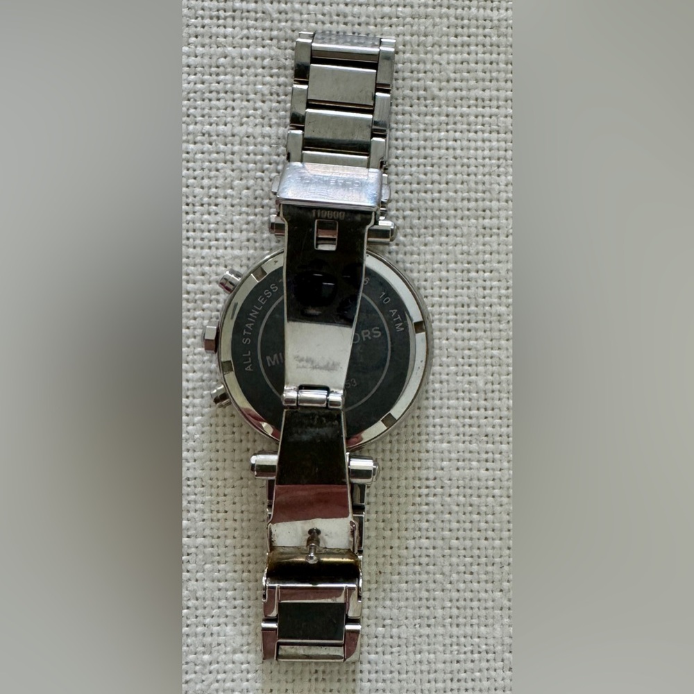 Michael Kors Womens Silver Crystal Accent Chronograph Watch MK5353 - Picture 6 of 11